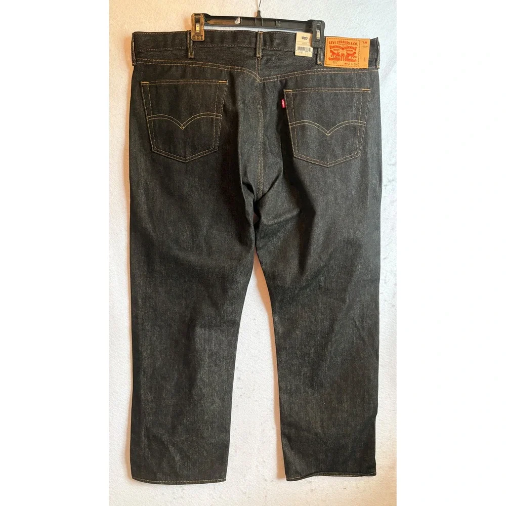 Levis‎ 501 Original Shrink-to-Fit Mens Jeans 42x30 Dark Indigo Rigid NWT